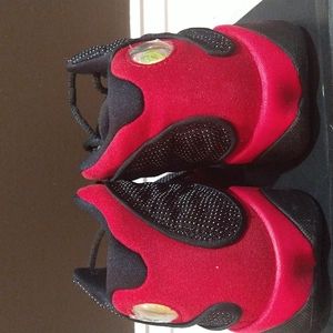Red and black jordan 13 retro BP size 1.5Y